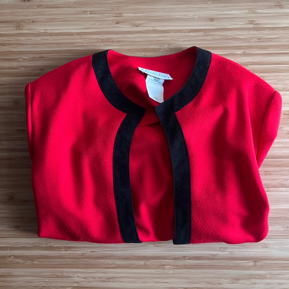 Women's Red Jacket with Black Trim